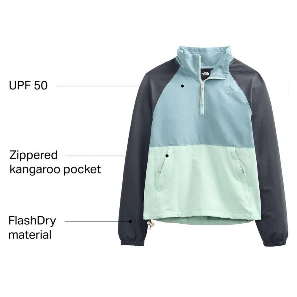 North Face Windbreaker Class V Anorak Women’s Jacket Blue Gray Medium - Picture 13 of 13